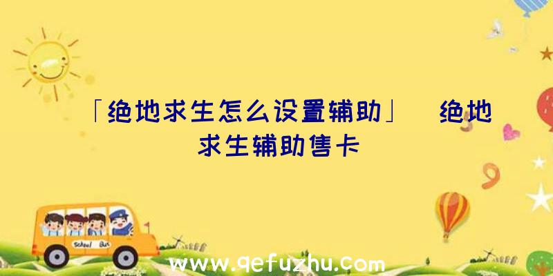 「绝地求生怎么设置辅助」|绝地求生辅助售卡